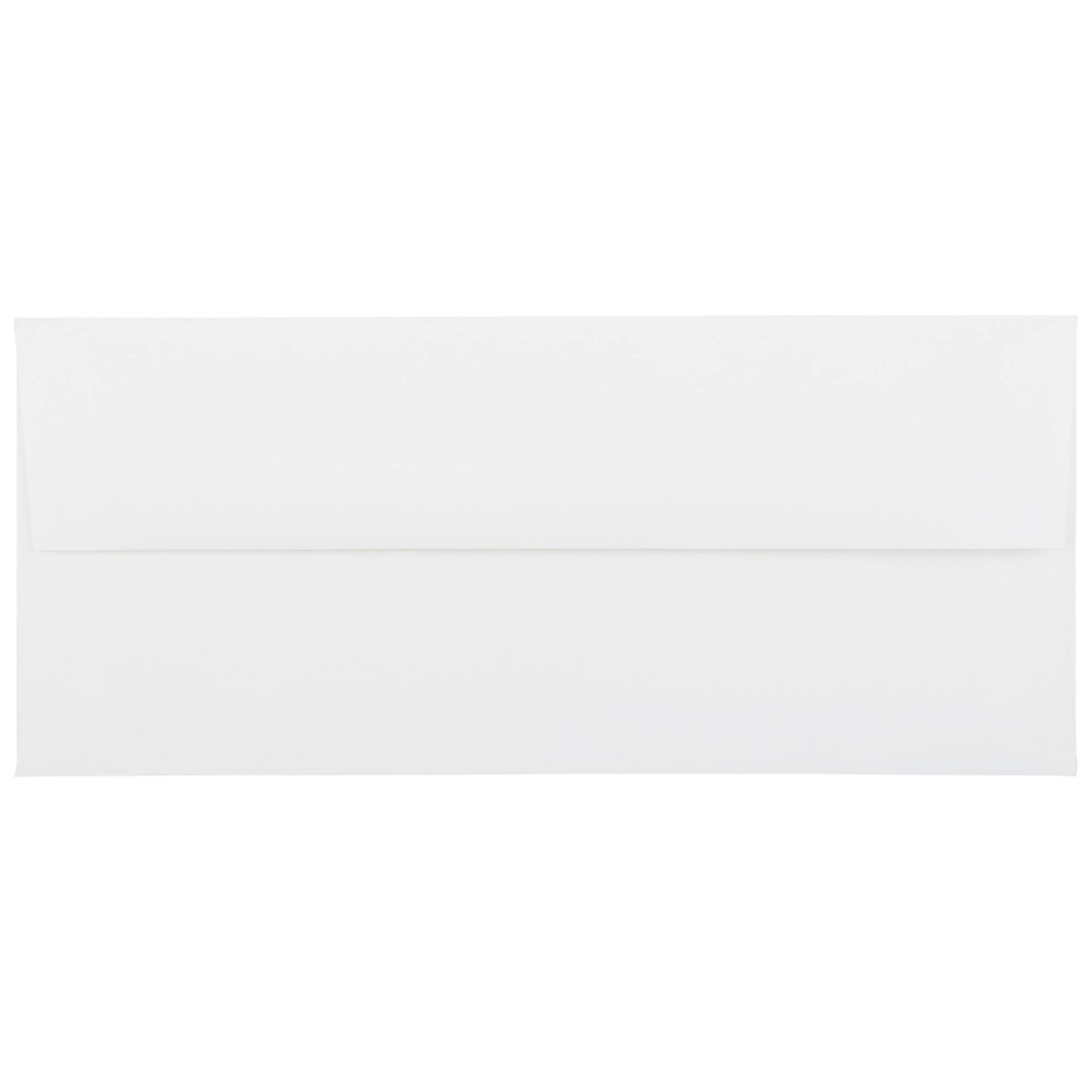 JAM Paper 4.12" x 9.5" Bright White Linen Strathmore Business Envelopes, 50ct.